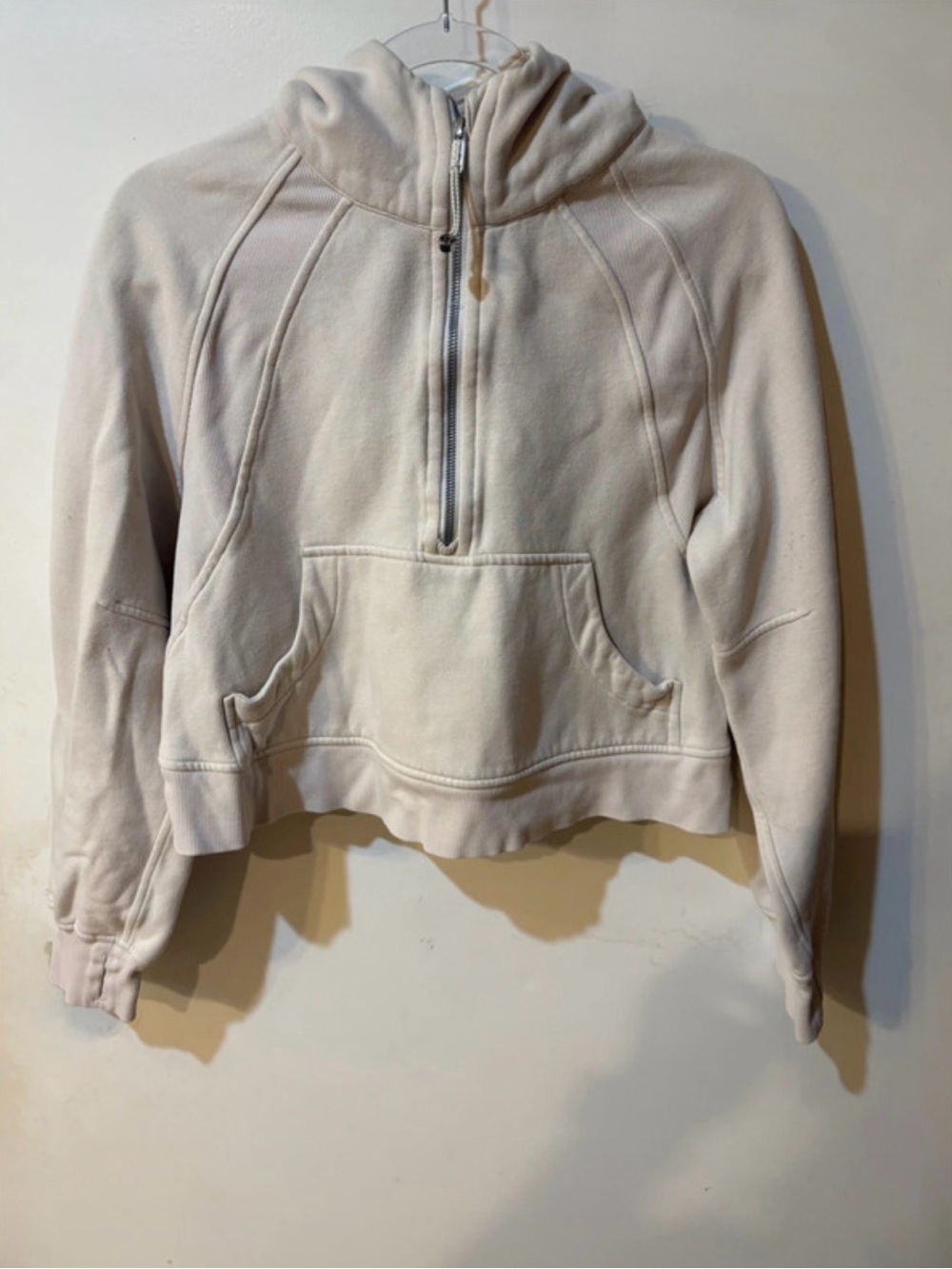 lululemon Cream Half-Zip Hooded Scuba Sweatshirt